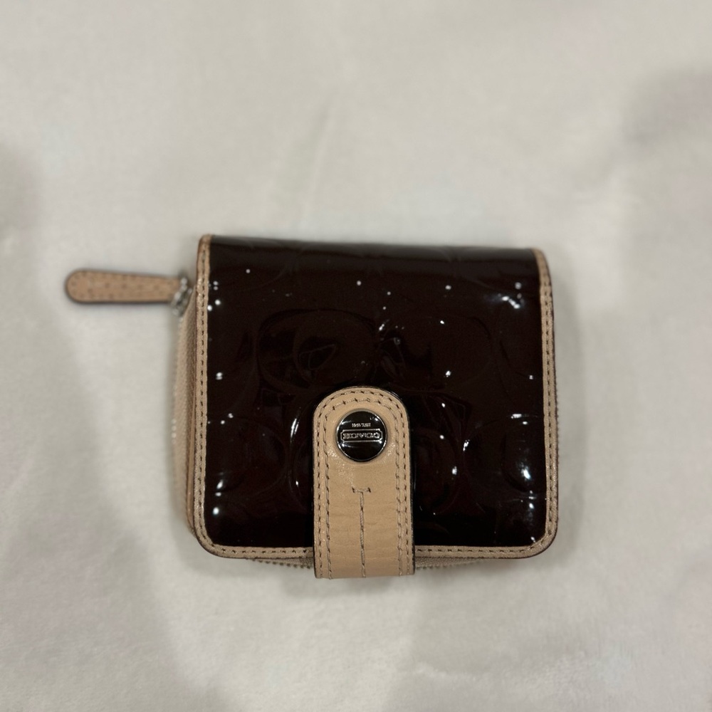 Coach Dark Brown and Tan Wallet
